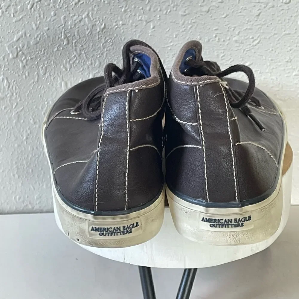 Pre-Owed American Eagle Mens Brown Mid Top Sneakers Ankle Chukka Shoes Size 11